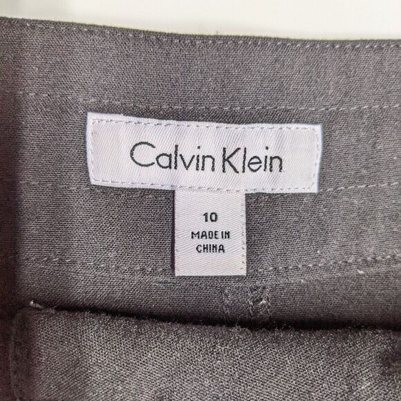 CK Calvin Klein Crop Pants Women 10 Waist Drawstring Flat Front Travel Black - Picture 10 of 11